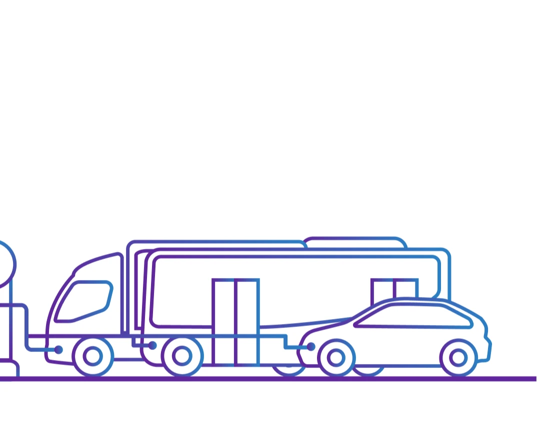 Illustration of an electric vehicle (EV) and EV charging station